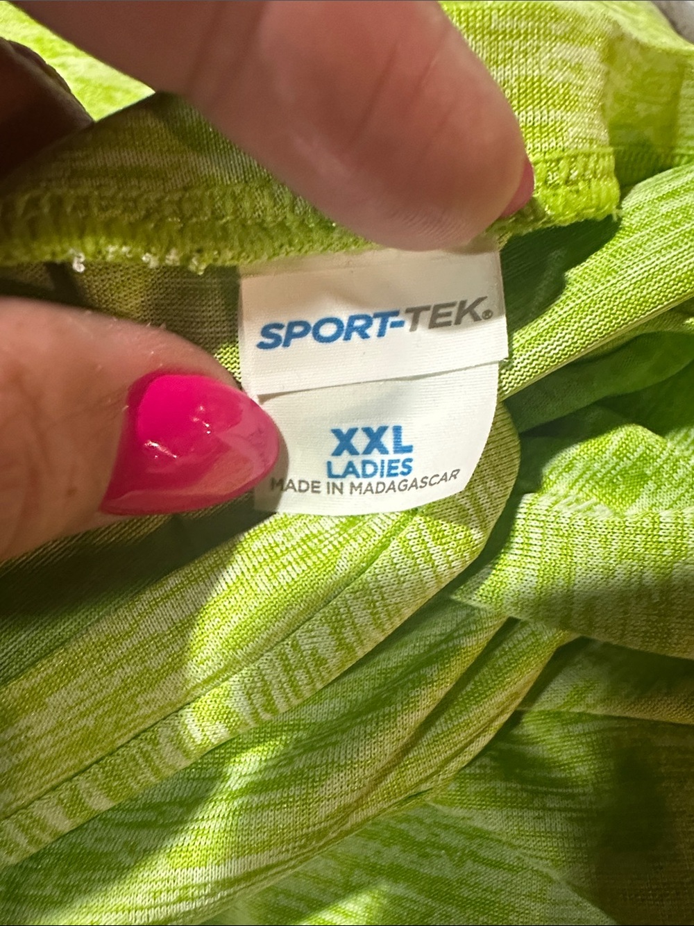 Sport-Tek Women’s Short Sleeve Scoop Neck Top in Lime - Picture 2 of 2